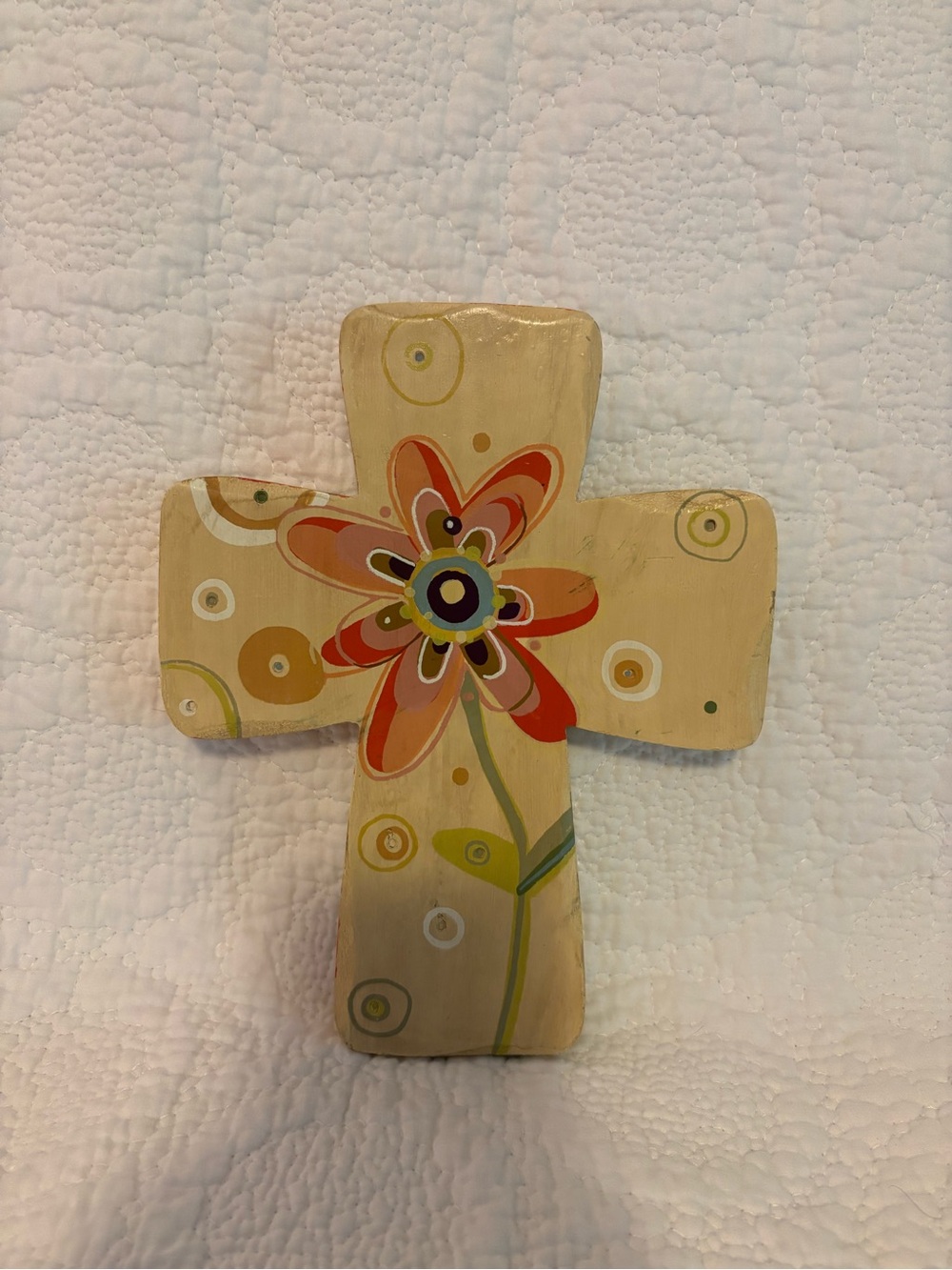 Hand-Painted Floral Cross Wall Decor - Natural Life